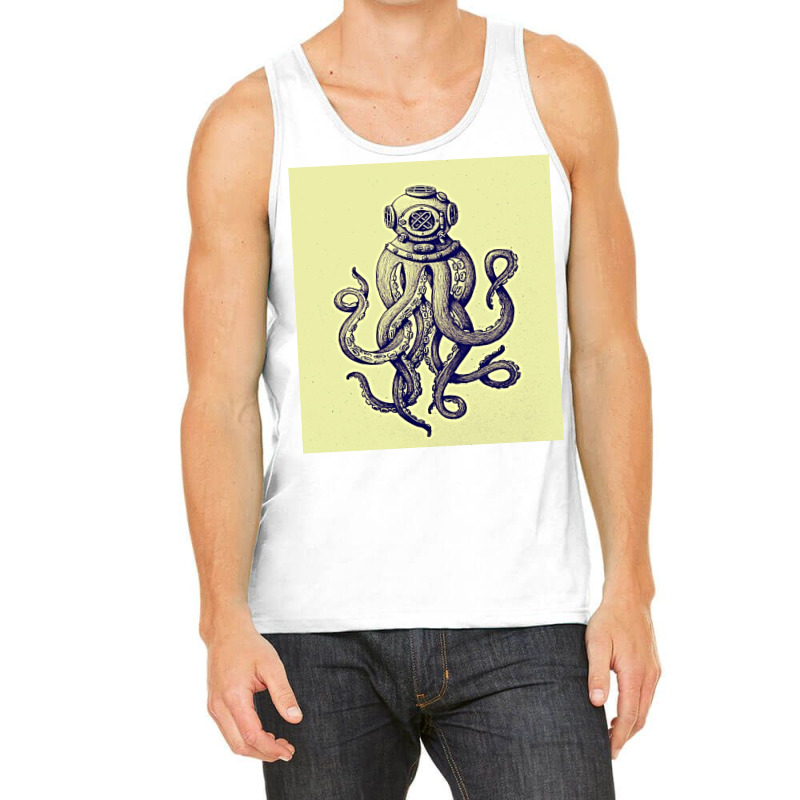 Vintage Diver Octopus Art Tank Top by RamaArt | Artistshot