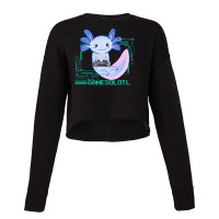 Axolotl Gamesolotl Gamer Axolotl Fish Playing Video Games Lizard 216 Cropped Sweater | Artistshot