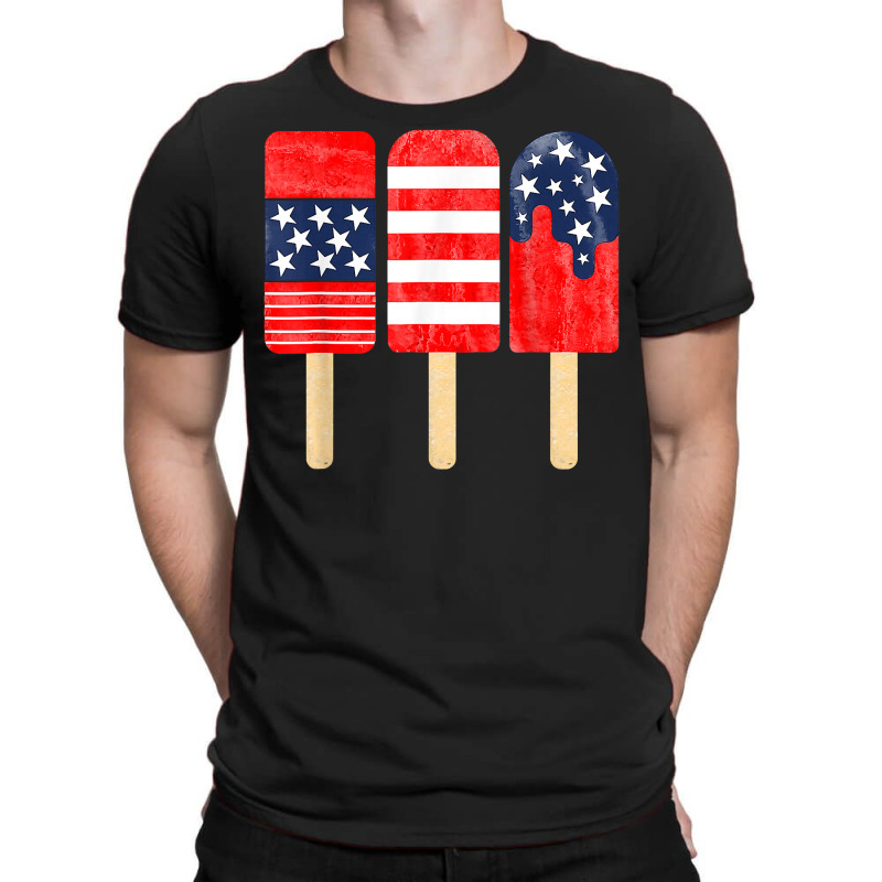 5th Of July Popsicle Red White Blue American Flag Patriotic T-Shirt by fletcher | Artistshot