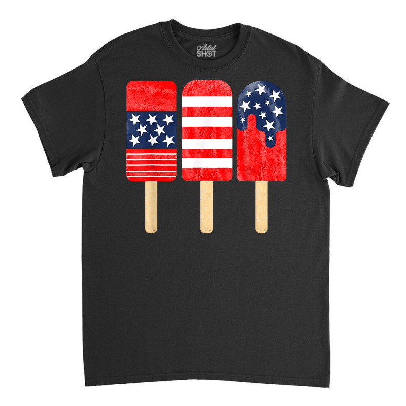 5th Of July Popsicle Red White Blue American Flag Patriotic Classic T-shirt by fletcher | Artistshot