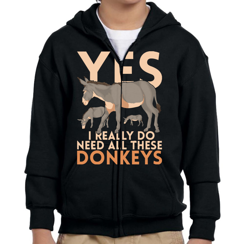 Donkey T  Shirt Farming Donkey Lover Funny Farmer Farm Animal Donkey T Youth Zipper Hoodie by freddy08359 | Artistshot