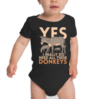 Donkey T  Shirt Farming Donkey Lover Funny Farmer Farm Animal Donkey T Baby Bodysuit | Artistshot