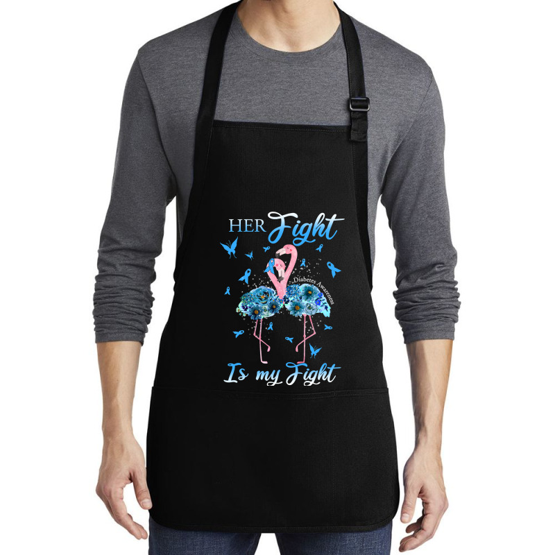 Diabetes Diabetic Her Fight Is My Fight Diabetes Awareness 517 Diabete Medium-Length Apron by golferu | Artistshot