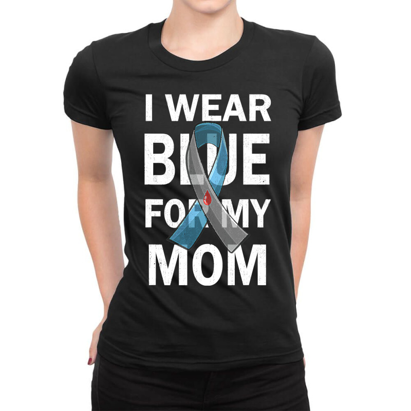 Diabetes Diabetic I Wear Blue For My Mom Diabetes Awareness Supporter Ladies Fitted T-Shirt by golferu | Artistshot