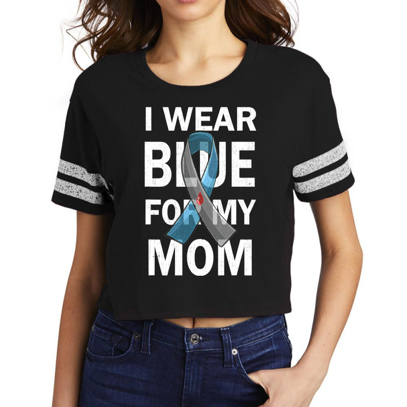 Diabetes Diabetic I Wear Blue For My Mom Diabetes Awareness Supporter Scorecard Crop Tee by golferu | Artistshot