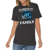 Diabetes Diabetic Warrior Family With Grey Blue Crush Hand 47 Diabetes Vintage T-shirt | Artistshot