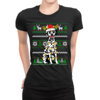 Dalmatian Dog Christmas Lights Xmas Matching Family Dog Lover 16 Dog L Ladies Fitted T-shirt | Artistshot