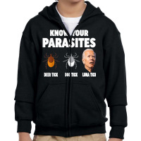 Know Your Parasites   Anti Joe Biden T Shirt Youth Zipper Hoodie | Artistshot