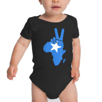 Proud Somalian Peace Symbol African Map With Somali Flag T Shirt Baby Bodysuit | Artistshot