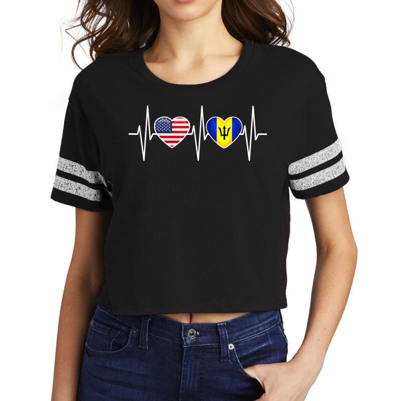 Barbados Usa Shirt Heartbeat America Barbadian Flag Bajan T Shirt Scorecard Crop Tee by tandonwelters | Artistshot