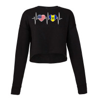 Barbados Usa Shirt Heartbeat America Barbadian Flag Bajan T Shirt Cropped Sweater | Artistshot