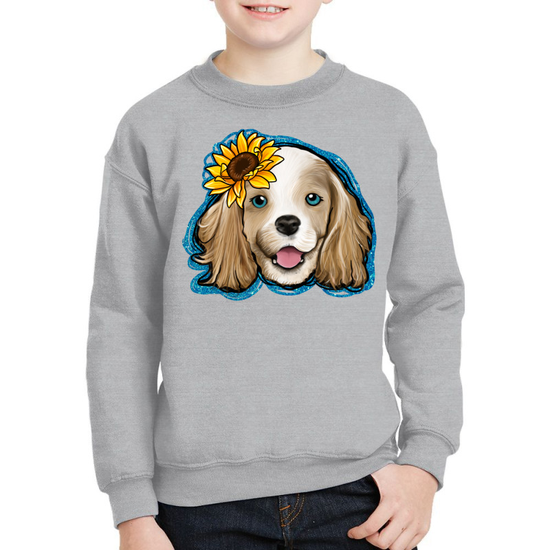 Cocker Spaniel Sunflower Youth Sweatshirt by Jasminsmagicworld | Artistshot