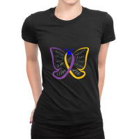 Fight Bladder Cancer Awareness Butterfly Ladies Fitted T-shirt | Artistshot