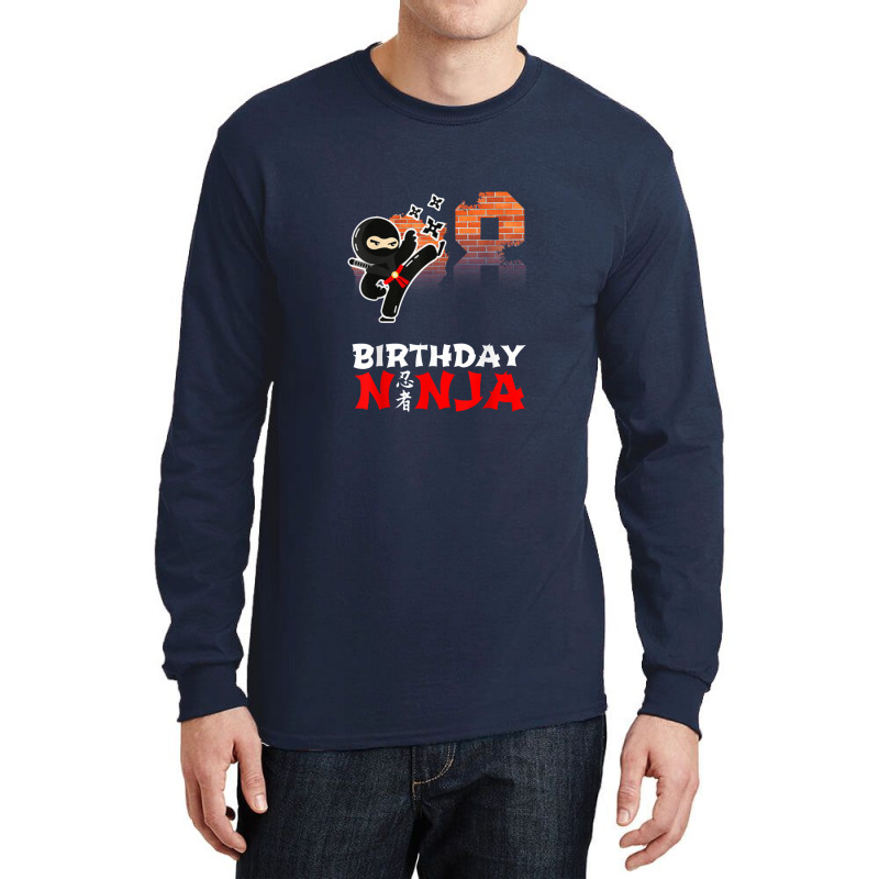 8 Year Old Ninja Birthday Party   Eight Birthday Ninja Party Long Sleeve Shirts by komporgass | Artistshot