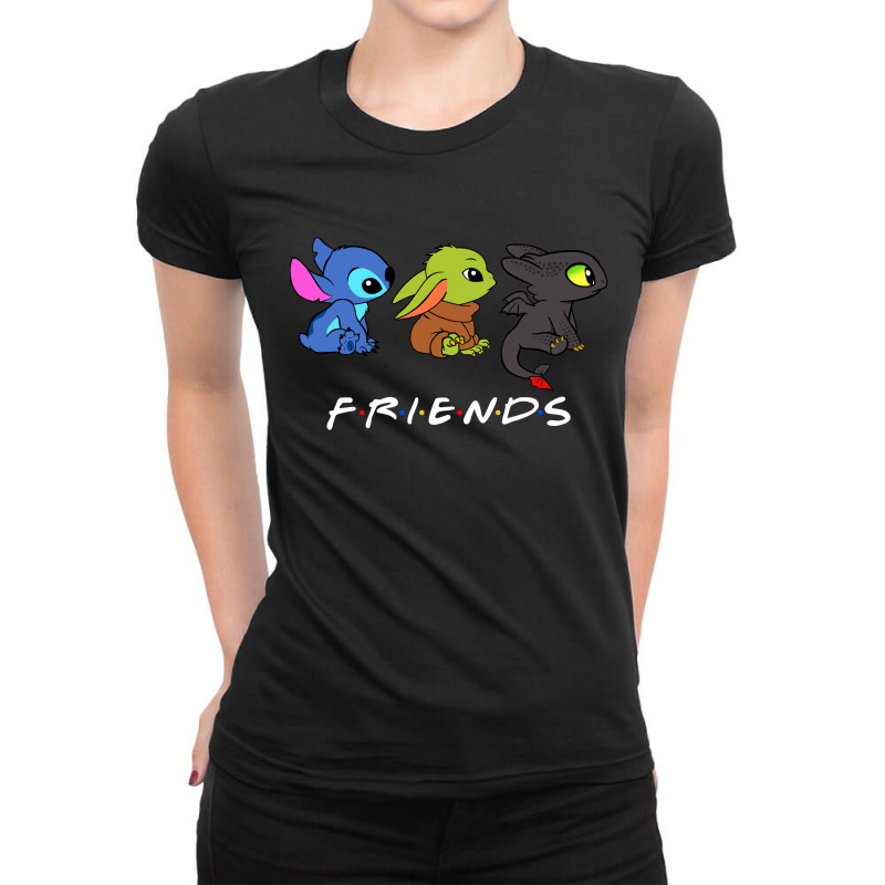 Baby Yoda And Cute Overload Babies Friends Ladies Fitted T-Shirt by Cosby | Artistshot