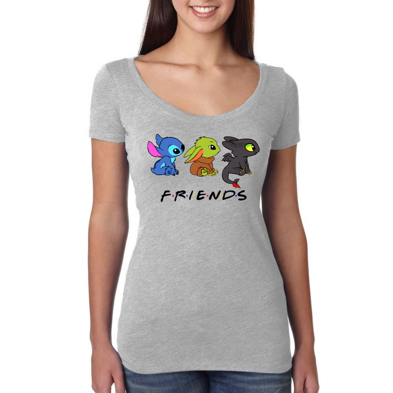 Baby Yoda And Cute Overload Babies Friends Women's Triblend Scoop T-shirt by Cosby | Artistshot