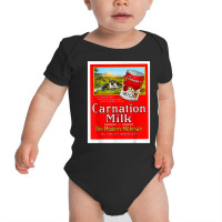 Vintage Poster   Carnation Milk Retro T Shirt Baby Bodysuit | Artistshot