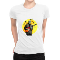 Franken Guitar Frankenstein Plays Electric Guitar Halloween Premium Ladies Fitted T-shirt | Artistshot