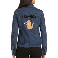 Tea Rex Illustration Ladies Denim Jacket | Artistshot