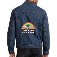 Take A Look It's In A Book Men Denim Jacket | Artistshot