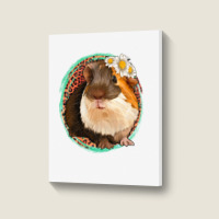 Floral Leopard Guinea Pigs Portrait Canvas Print | Artistshot