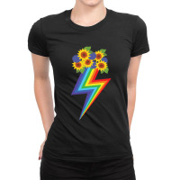 Floral Lightning Ladies Fitted T-shirt | Artistshot