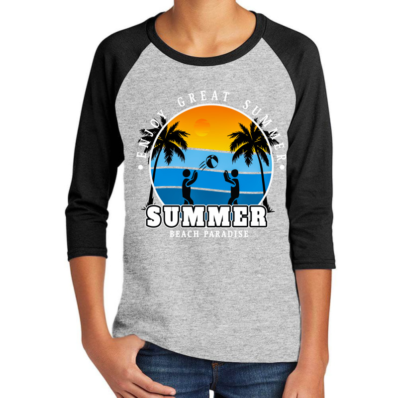 Beach Paradise Youth 3/4 Sleeve by Chiks | Artistshot