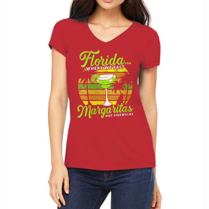 Womens Florida Salt Margaritas Not Sidewalks Beach Winter Holiday V Ne Women's V-Neck T-Shirt by abdurrehmancappucci | Artistshot