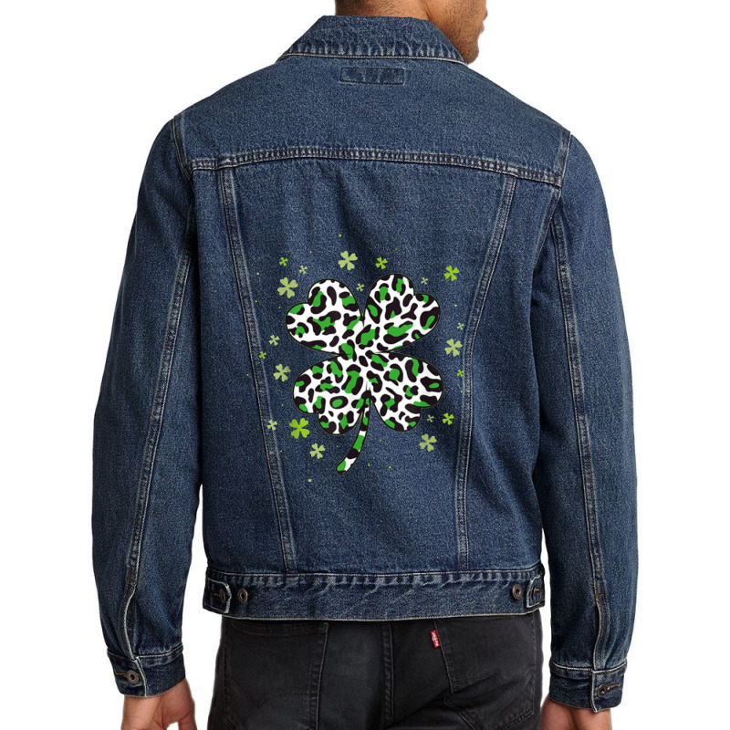 Shamrock Leopard Print Men Denim Jacket | Artistshot