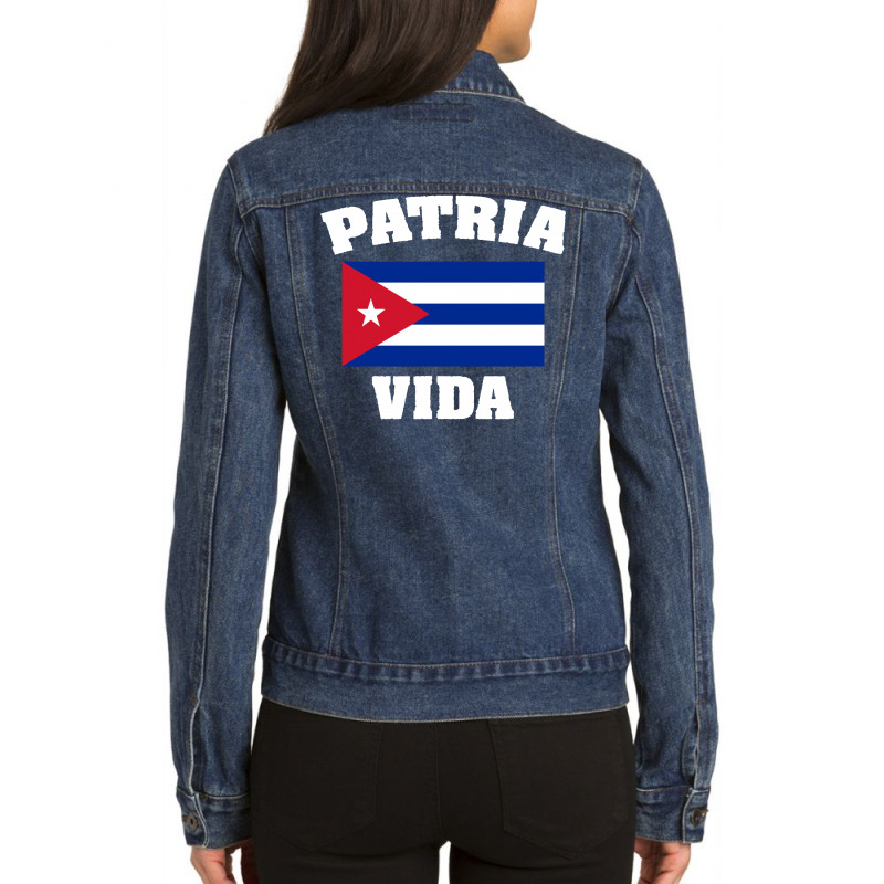 Vote Cuba Flag Ladies Denim Jacket by ronde | Artistshot