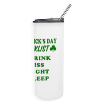 St Patrick Day Checklist Skinny Tumbler | Artistshot