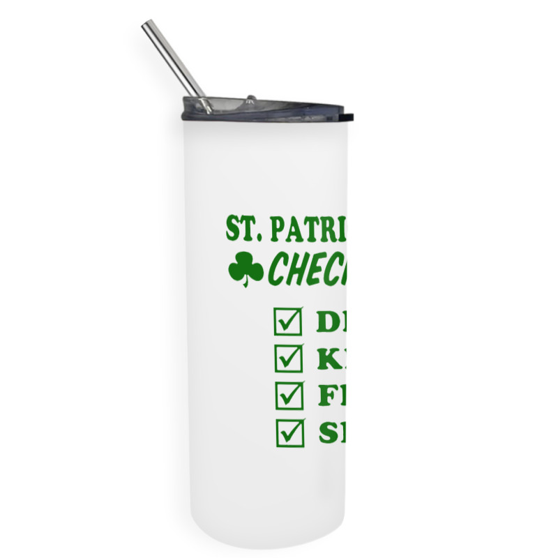 St Patrick Day Checklist Skinny Tumbler | Artistshot