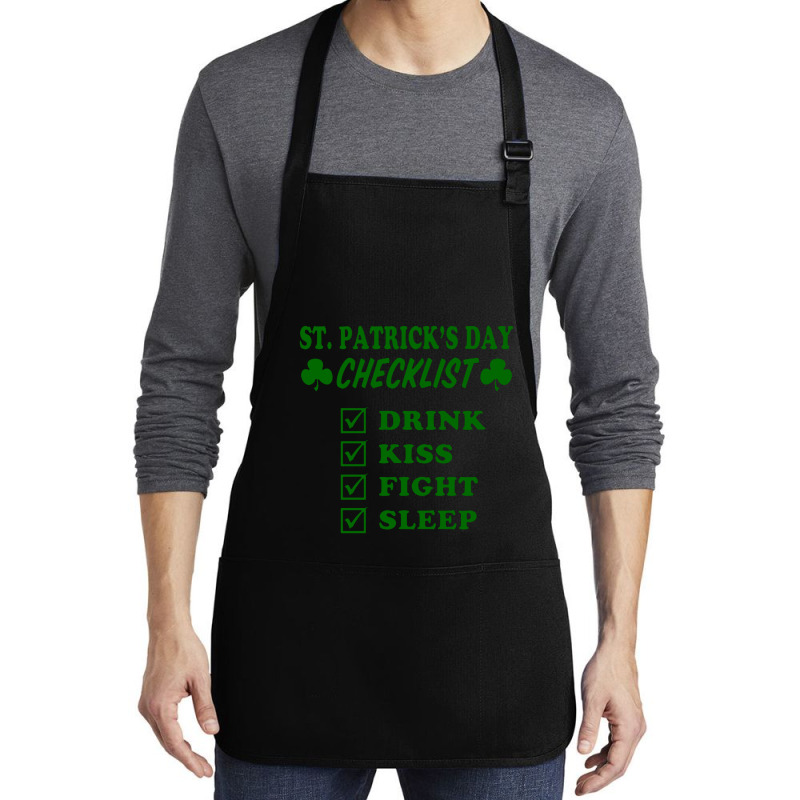 St Patrick Day Checklist Medium-length Apron | Artistshot