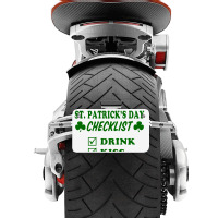 St Patrick Day Checklist Motorcycle License Plate | Artistshot