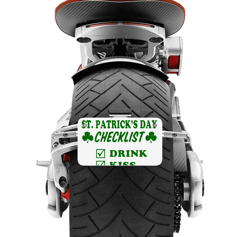 St Patrick Day Checklist Motorcycle License Plate | Artistshot