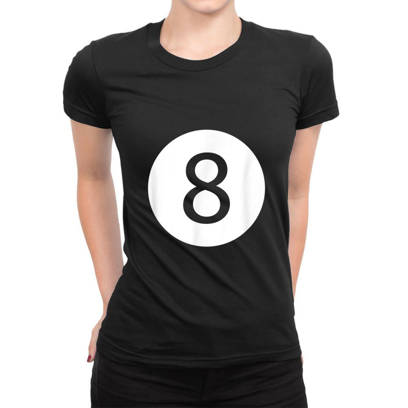 Efunny 8 Ball Magic Eight Ball Billiards Pool Black Ladies Fitted T-Shirt by kabelistrik | Artistshot