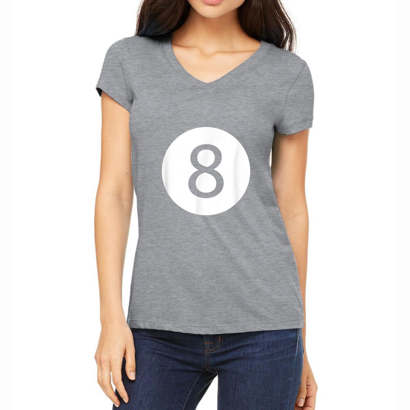 Efunny 8 Ball Magic Eight Ball Billiards Pool Black Women's V-Neck T-Shirt by kabelistrik | Artistshot