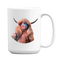 The Horned Shirtless Trump Protestor 15 Oz Coffee Mug | Artistshot