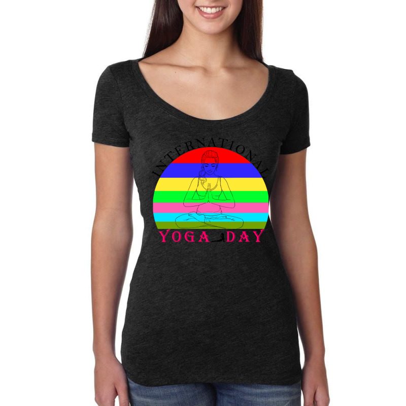 International Day Of Yoga T  Shirt International Day Of Yoga T  Shirt Women's Triblend Scoop T-shirt by actsetting | Artistshot