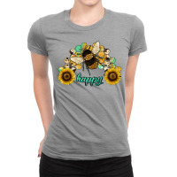 Bee Happy Honey Comb Ladies Fitted T-shirt | Artistshot