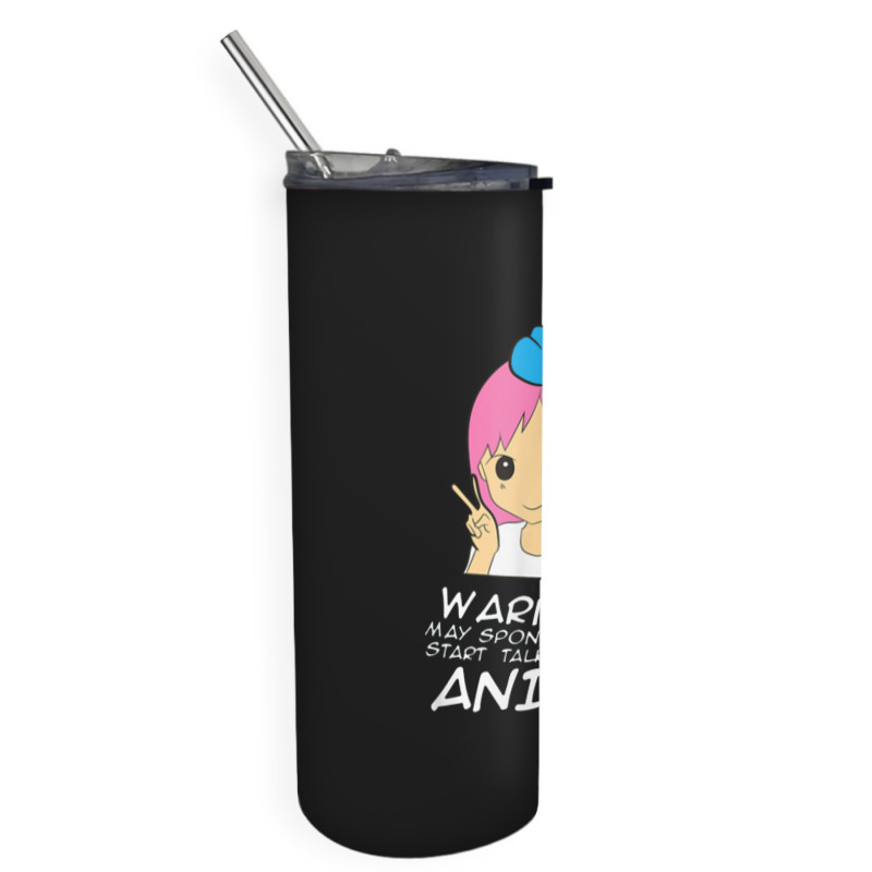 Anime Warning May Spontaneously Start Talking About Anime Skinny Tumbler | Artistshot