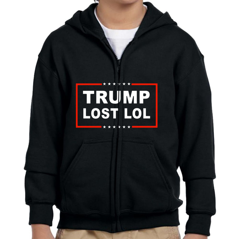 Trump Lost Lol Youth Zipper Hoodie | Artistshot