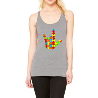 Asl Love Sign Language Autism Gift Awareness Support Racerback Tank | Artistshot