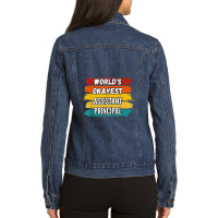 Assistant Principal Gifts, World's Okayest Assistant Princip Ladies Denim Jacket | Artistshot