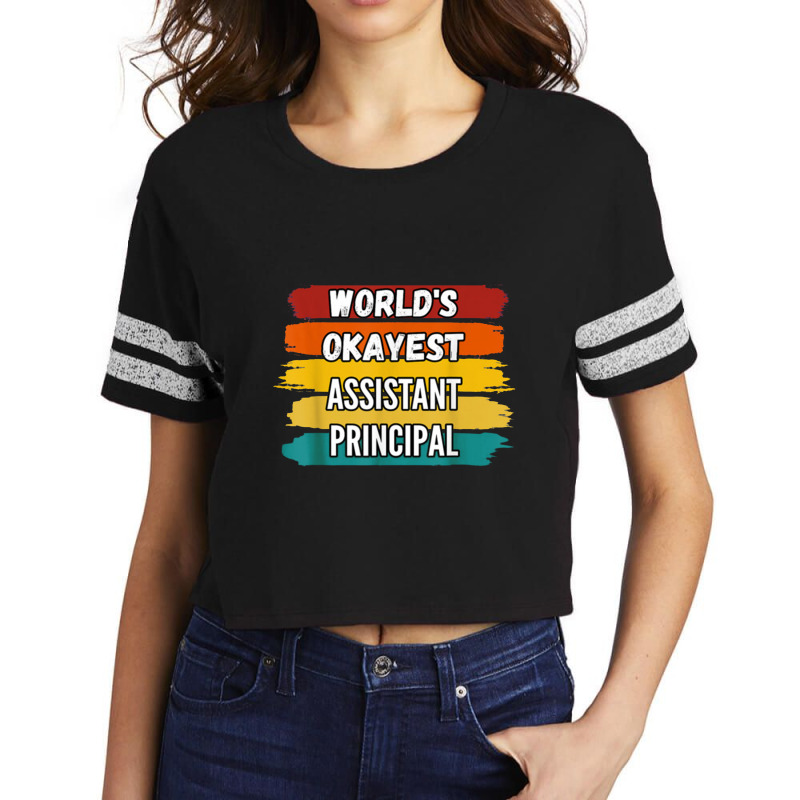 Assistant Principal Gifts, World's Okayest Assistant Princip Scorecard Crop Tee by komporgass | Artistshot