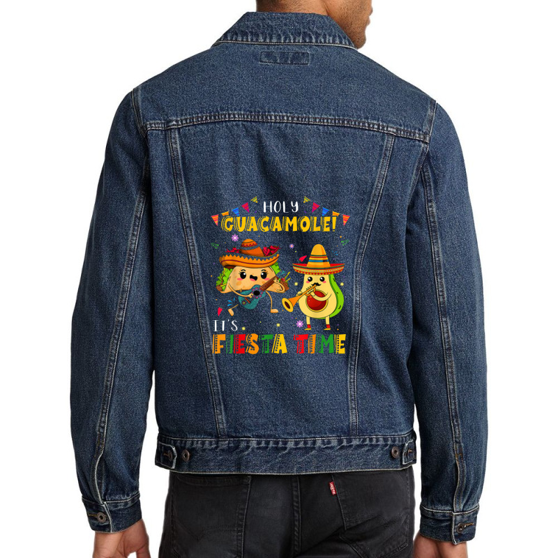 Funny Cinco De Mayo Holy Guacamole It's Fiesta Time Avocado Men Denim Jacket by kabelistrik | Artistshot