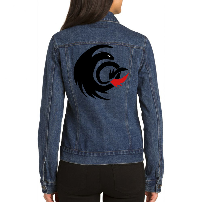 Strike Dragon Ladies Denim Jacket by tata harimurti | Artistshot