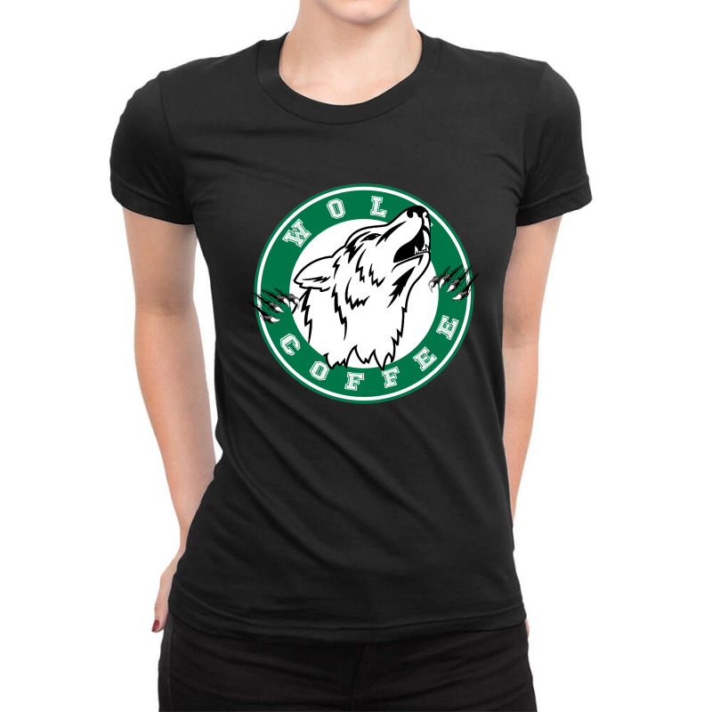 Wolf Coffee 9 Ladies Fitted T-Shirt by RamaArt | Artistshot