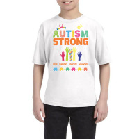 Autism Strong, Love, Support, Educate, Advocate, Puzzle, Hand, Hands Youth Tee | Artistshot