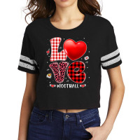 American Football Valentines Hearts Love Football Leopard Buffalo Plai Scorecard Crop Tee | Artistshot